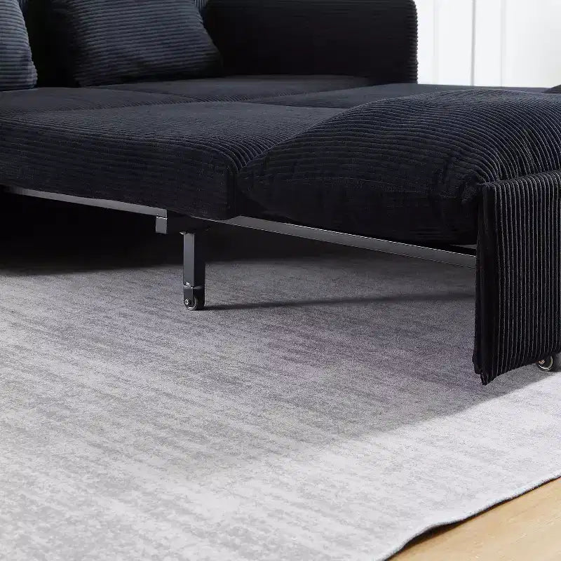 Divano letto convertibile 3-in-1 in velluto a coste da 64,5 pollici con letto estraibile