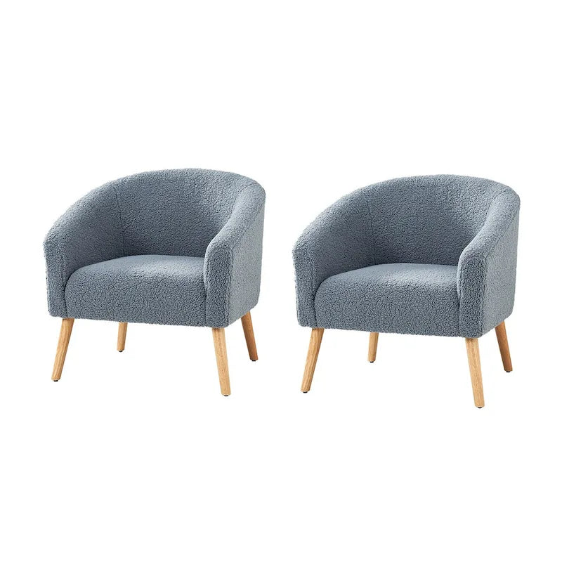 Poltroncine Sheila Modern da 30 W con gambe in legno massello, set da 2, di HULALA HOME