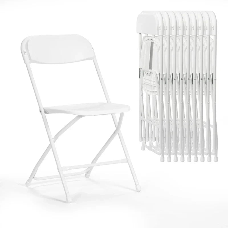 Sedia pieghevole in plastica da 10 pezzi capacità 158 kg per eventi, ufficio, matrimoni, feste, picnic, cucina, sala da pranzo