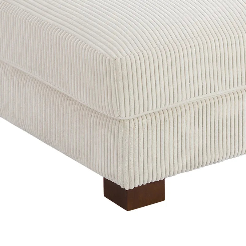 Pouf Ottomano Accento Oversize in Velluto a Coste Moderno