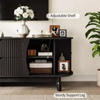 Mobile porta TV nero/marrone in stile Mid-Century con 2 cassetti, per 1 stanza