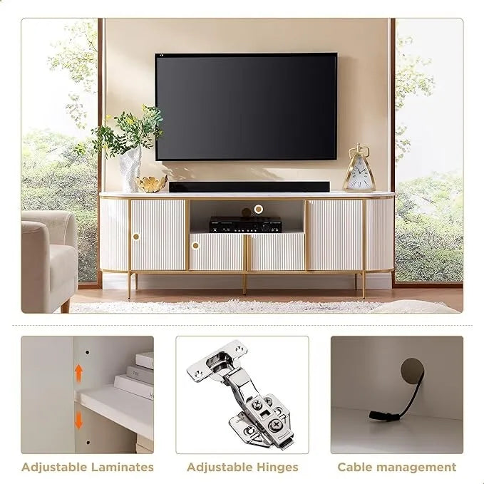 Mobile TV di lusso moderno, Centro intrattenimento, con piano effetto marmo
