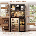 Mobile dispensa da cucina Besiost con spazio per mini frigo, mobile bar con ripiano contenitore