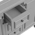 Mobile bagno moderno da 90 cm con lavabo integrato e specchiera, 2 ante e 2 cassetti