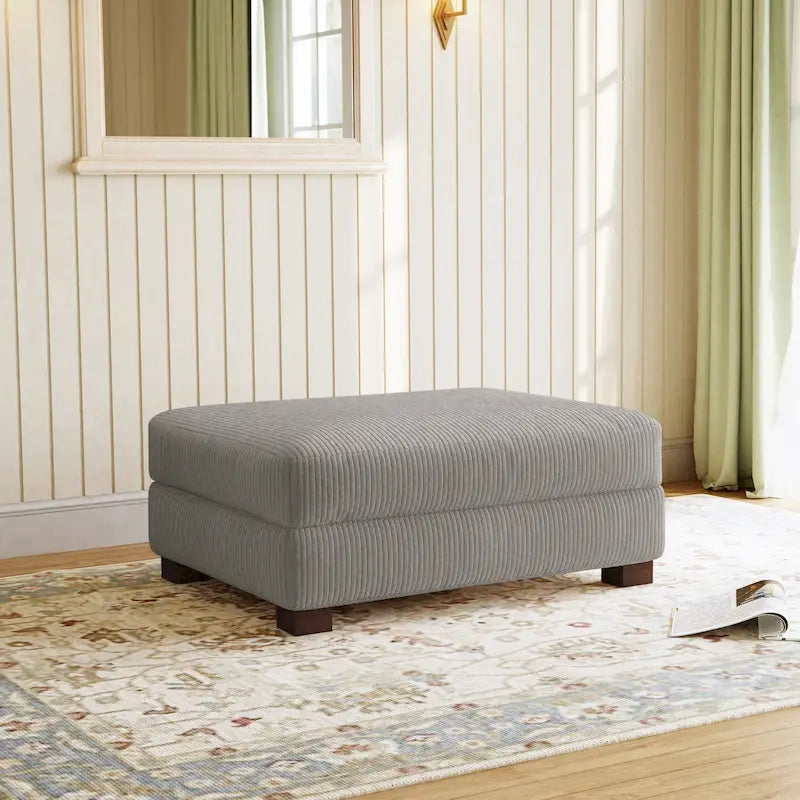 Pouf Ottomano Accento Oversize in Velluto a Coste Moderno