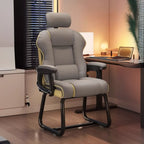 Sedia direzionale ergonomica in pelle gialla con schienale alto