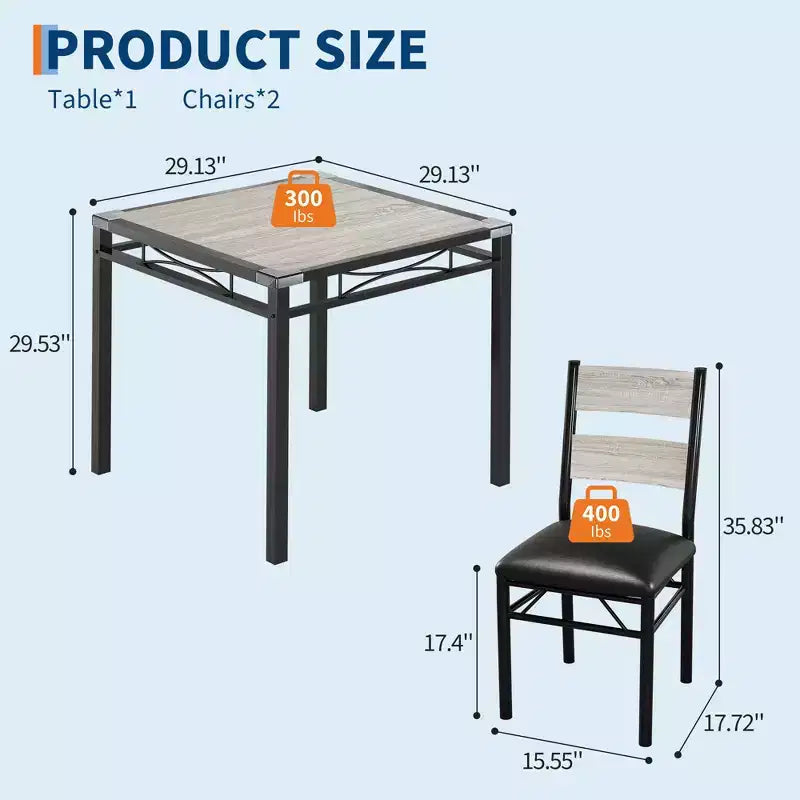 Set tavolo da pranzo per 4 persone, con 4 sedie imbottite, set tavolo da pranzo da 5 pezzi in legno con protezione angolare per cucina, appartamento, piccoli spazi