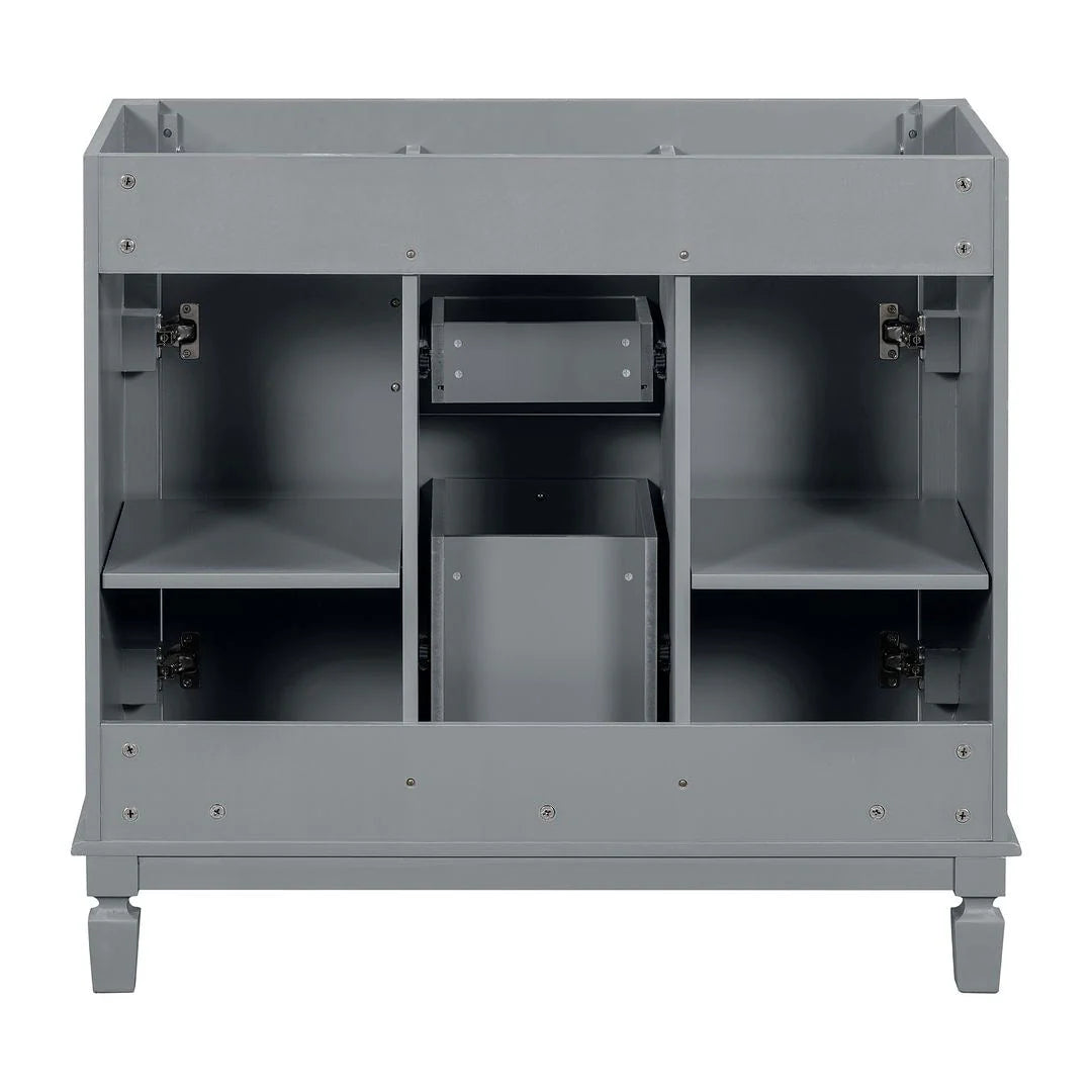 Mobile bagno moderno da 90 cm con lavabo integrato e specchiera, 2 ante e 2 cassetti