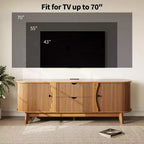 Mobile porta TV nero/marrone in stile Mid-Century con 2 cassetti, per 1 stanza