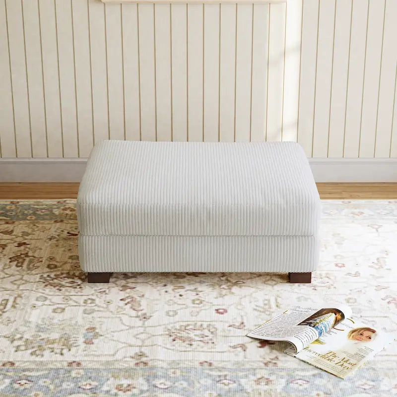 Pouf Ottomano Accento Oversize in Velluto a Coste Moderno