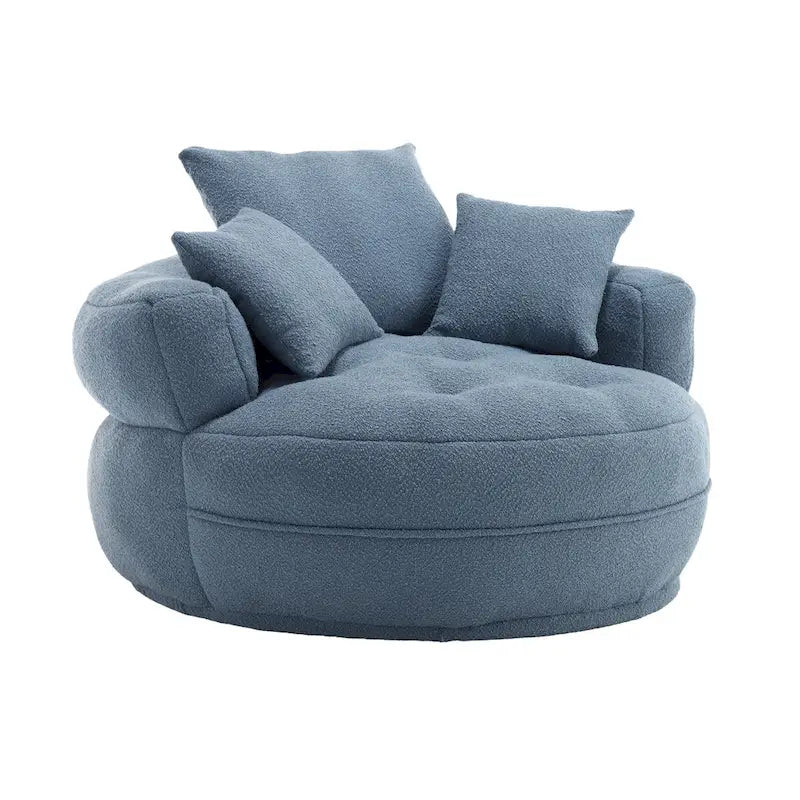 Poltrona Divano Pigro Rotondo – Bianco/Blu/Grigio/Giallo/Arancione/Rosarossa/Blu Scuro/Verde, Posto Singolo e Coppia