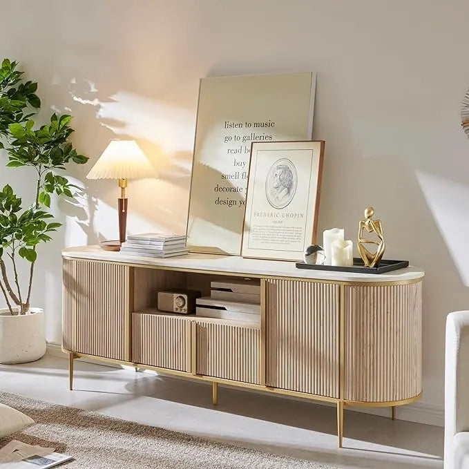 Mobile TV di lusso moderno, Centro intrattenimento, con piano effetto marmo