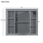 Mobile bagno moderno da 90 cm con lavabo integrato e specchiera, 2 ante e 2 cassetti
