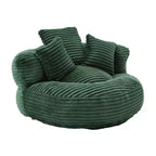 Pouf Divano per Adulti e Bambini, Poltrona Sacco Oversize in Corduroy con 3 Cuscini e Braccioli per Soggiorno e Camera da Letto