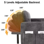 Dyonery Divano Letto Angolare 81, Divano Estraibile a L con Chaise Longue Reversibile con Contenitore, USB, Schienale Reclinabile