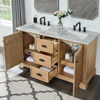 Mobile bagno Hervas con top in marmo naturale senza specchio