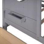 Letto in legno a forma di casa Twin/Full Size con 2 cassetti, letto per bambini con scaffale portaoggetti - ModernLuxe