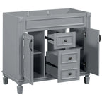 Mobile bagno moderno da 90 cm con lavabo integrato e specchiera, 2 ante e 2 cassetti
