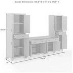 Set di dispensa e credenza Tara 3 pezzi, effetto invecchiato - Crosley
