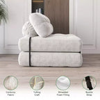 Divano Letto Futon Pieghevole in Velluto a Coste, Sedia Convertibile da Terra con Cuscino e Supporto per la Schiena