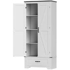 HOMCOM Dispensa da Cucina 183 cm con Ante a Scorrimento, Armadio da Cucina Salvaspazio con Ripiani Regolabili e Cassetto