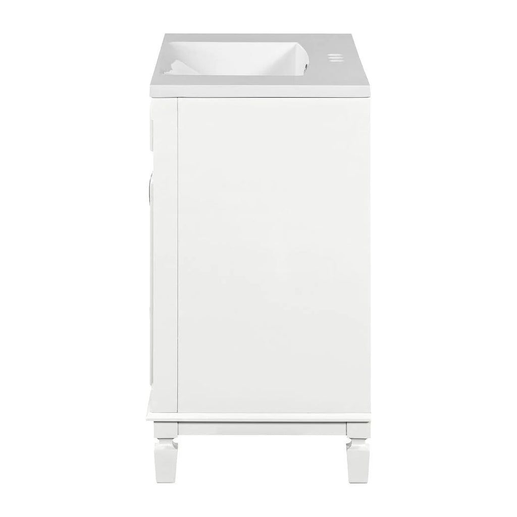 Mobile bagno moderno da 90 cm con lavabo integrato e specchiera, 2 ante e 2 cassetti