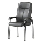 Sedia da ufficio HomeyFad moderna in pelle e metallo a 4 gambe con braccioli
