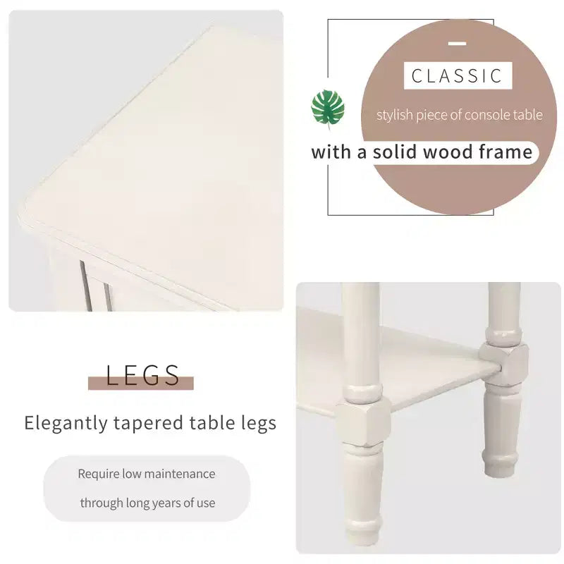 Tavolino consolle stretto da 60 cm con 3 cassetti e ripiano, tavolino da divano per ingresso o soggiorno di piccoli spazi