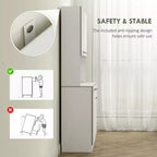 71 Armadio dispensa da cucina, mobile contenitore alto con supporto per microonde, credenza da cucina moderna, 3 ripiani regolabili per soggiorno, sala da pranzo