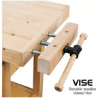Olympia Tools Banco da Lavoro in Legno di Caucciù 60", 4 Cassetti, Capacità di Carico 450 lbs