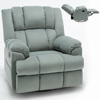 Poltrona reclinabile manuale oversize verde con funzione girevole, a dondolo e rivestimento in tessuto