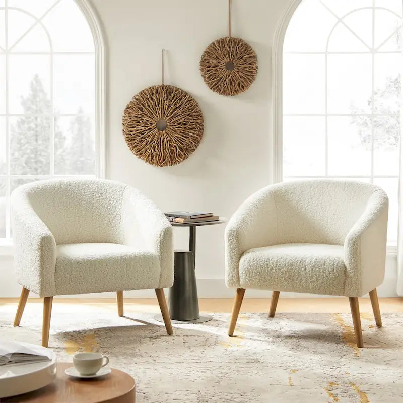 Poltroncine Sheila Modern da 30 W con gambe in legno massello, set da 2, di HULALA HOME