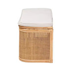 Panca contenitore Bali & Pari Ishana in rattan naturale naturale/bianco: Poliestere imbottito, Struttura in compensato, Nessun montaggio richiesto