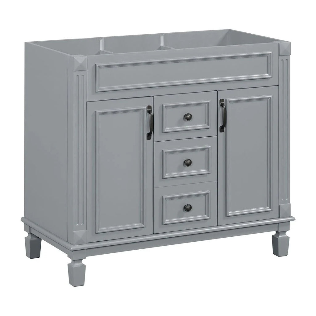 Mobile bagno moderno da 90 cm con lavabo integrato e specchiera, 2 ante e 2 cassetti