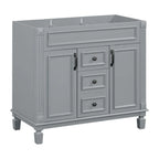 Mobile bagno moderno da 90 cm con lavabo integrato e specchiera, 2 ante e 2 cassetti