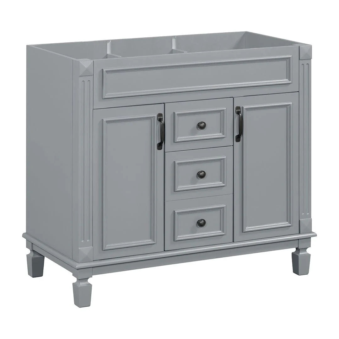 Mobile bagno moderno da 90 cm con lavabo integrato e specchiera, 2 ante e 2 cassetti