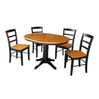 Tavolo da pranzo allungabile rotondo 36 con 4 sedie Madrid
