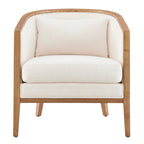 Poltrona d'Appoggio in Lino Tillman con Rattan
