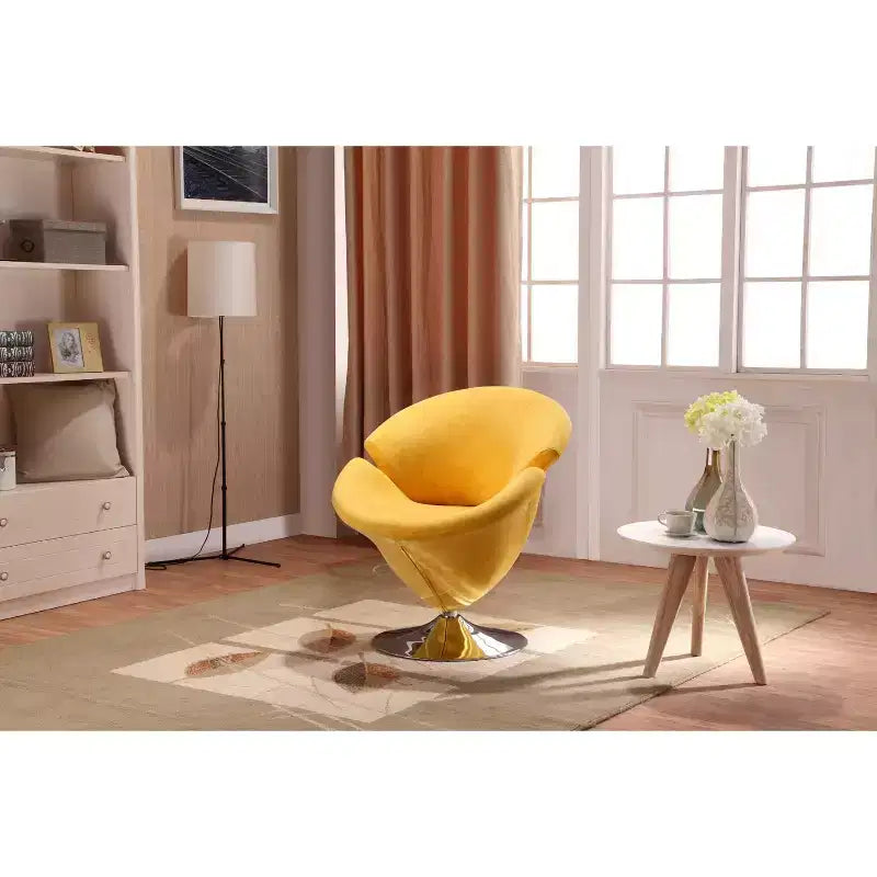Manhattan Comfort Set di 4 Sedie Girevoli Tulip Arancione/Giallo: Rivestimento in Velluto, Nessun Montaggio Richiesto