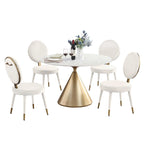 Morden Fort Set da pranzo rotondo moderno di lusso da 5 pezzi con tavolo e sedie
