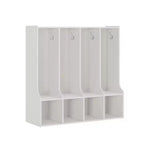 Armadietto a 4 scomparti marrone/bianco con 8 ganci, per bambini