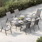 Sedie da patio, Set di 4/6 sedie da pranzo impilabili per esterni in textilene leggero per tutte le stagioni con braccioli per cortile, bordo piscina