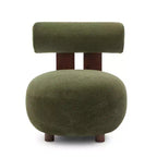 Christopher Knight Home Chariya, fauteuil d'appoint sculptural moderne en velours et bois d'hévéa, avec dossier cylindrique