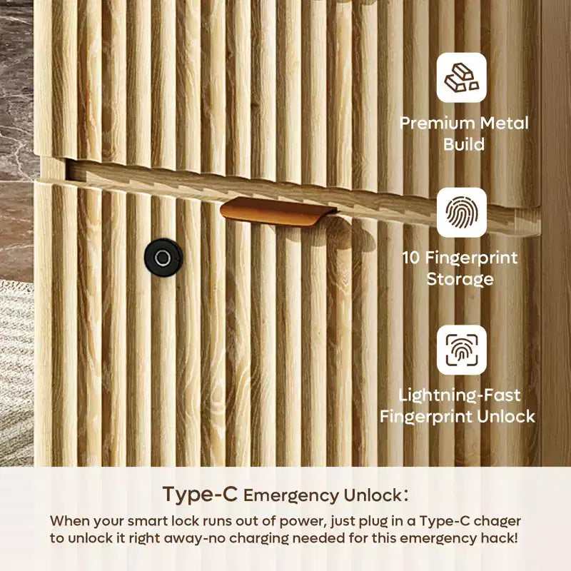 Bestier Scrivania per computer Smart 55", Scrivania in rovere con cassetti per documenti e presa di corrente, Scrivania direzionale con scomparti aperti e vassoio per tastiera