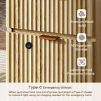 Bestier Scrivania per computer Smart 55", Scrivania in rovere con cassetti per documenti e presa di corrente, Scrivania direzionale con scomparti aperti e vassoio per tastiera