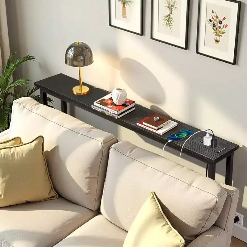 Marrone Ruggine 1pz Tavolo Consolle in Ferro Triamino 100*15*79cm con Prese