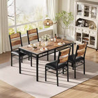 Set tavolo da pranzo per 4 persone, con 4 sedie imbottite, set tavolo da pranzo da 5 pezzi in legno con protezione angolare per cucina, appartamento, piccoli spazi