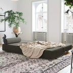Divano letto / Letto estraibile queen-size - Microvelluto