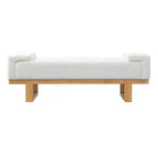Panca imbottita in boucle Paulina Modern Rubberwood Christopher Knight Home