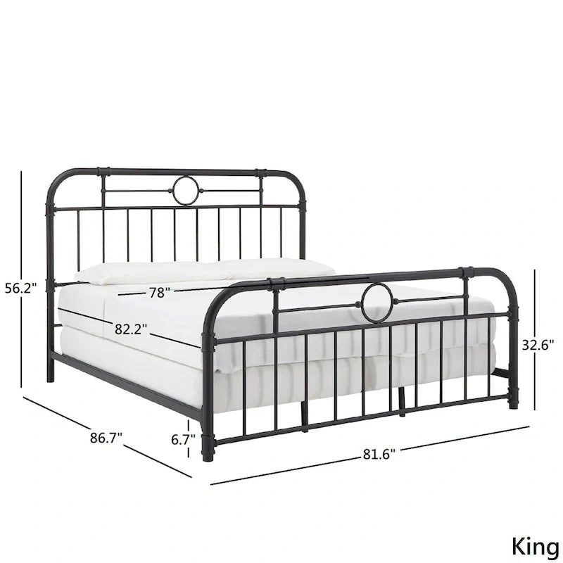 Letto matrimoniale in metallo nero